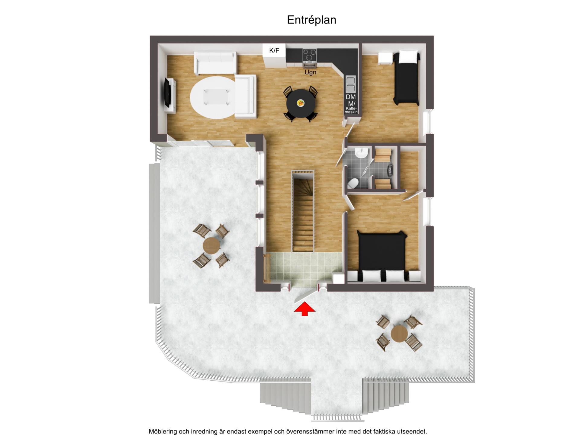 Påkostad arkitektritad villa med modern planlösning, bergvärme och fina materialval