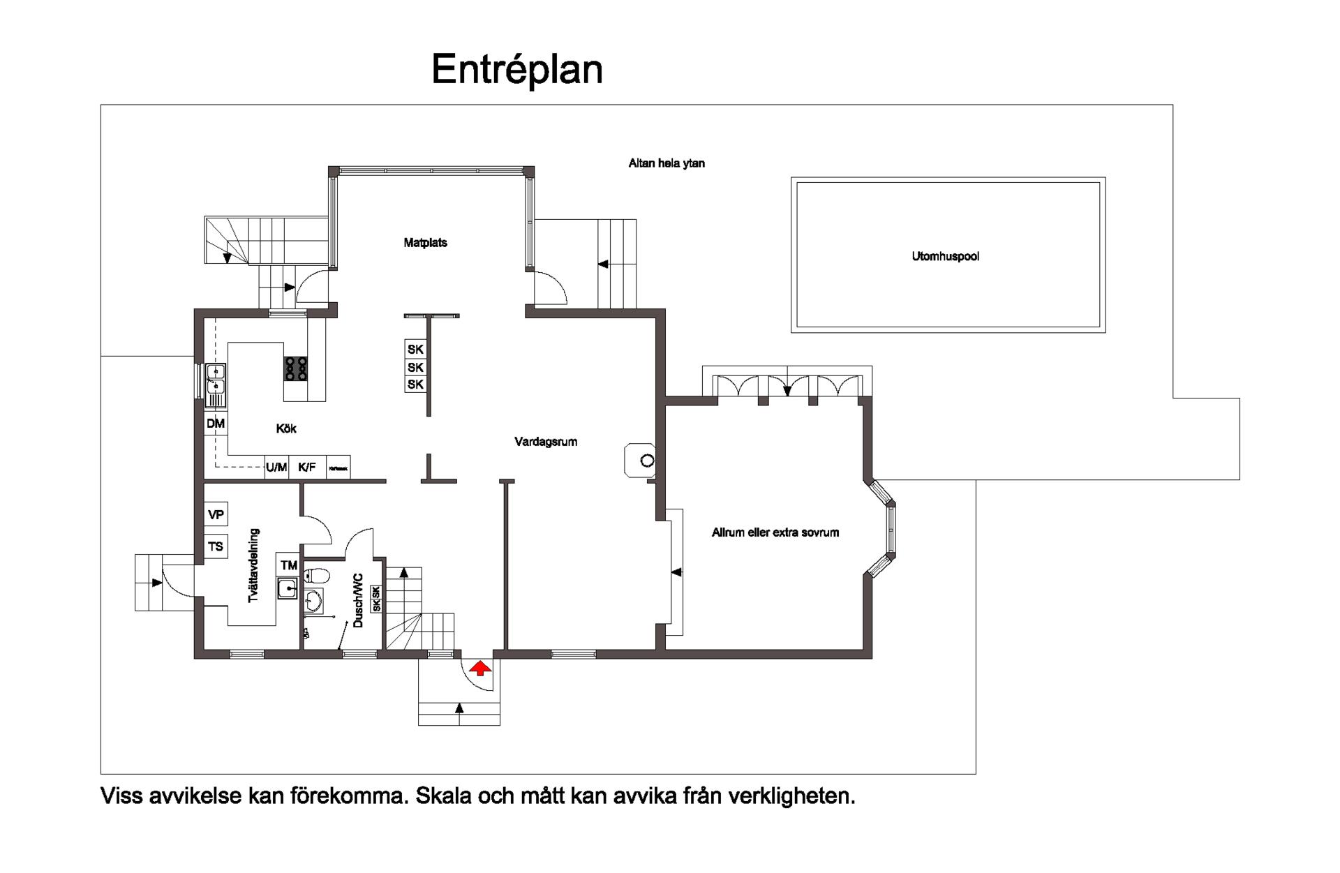 Ytterst privat villa med bergvärme, utomhuspool samt garage